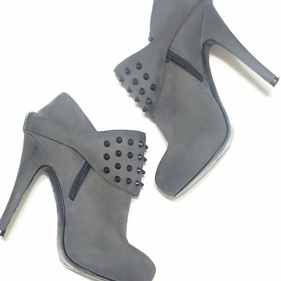 ASH Grey Platform Heels with Spikes - Picture 1 of 8